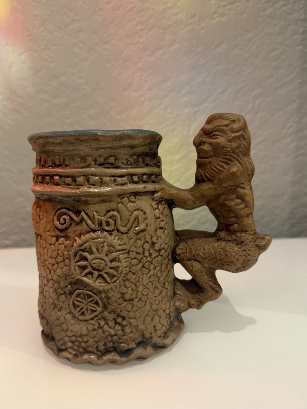 Rare Jim Rumph 1971 Satyr Mug Signed
Fantasy Stoneware Tankard never used